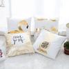 Golden Love Leaves Bronzing Cushion Decorative Pillow Black And White Velvet Pillowcase Home Decor Sofa Throw Pillows 17*17Inch