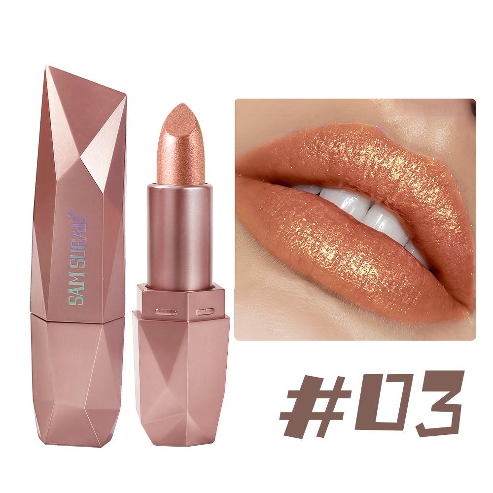 Glitzernder Schimmernder Metallischer Lippenstift Perlglänzende Lippenfarbe, Lang Haltend Lippen Mattes Lippen Make-up Geschenke für Frauen Lippenöl Kosmetik