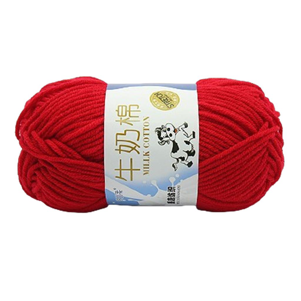 Håndstrikkegarn Melkebomullsgarn Mykt Garn Fargerikt Heklegarn Bomullstråder Strikketilbehør for Barn