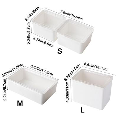 Flip Cover Double-Open Storage Box Waterproof Dust-proof Office Drawer Storage Box with Lid Plastic Cosmetics Storage Box