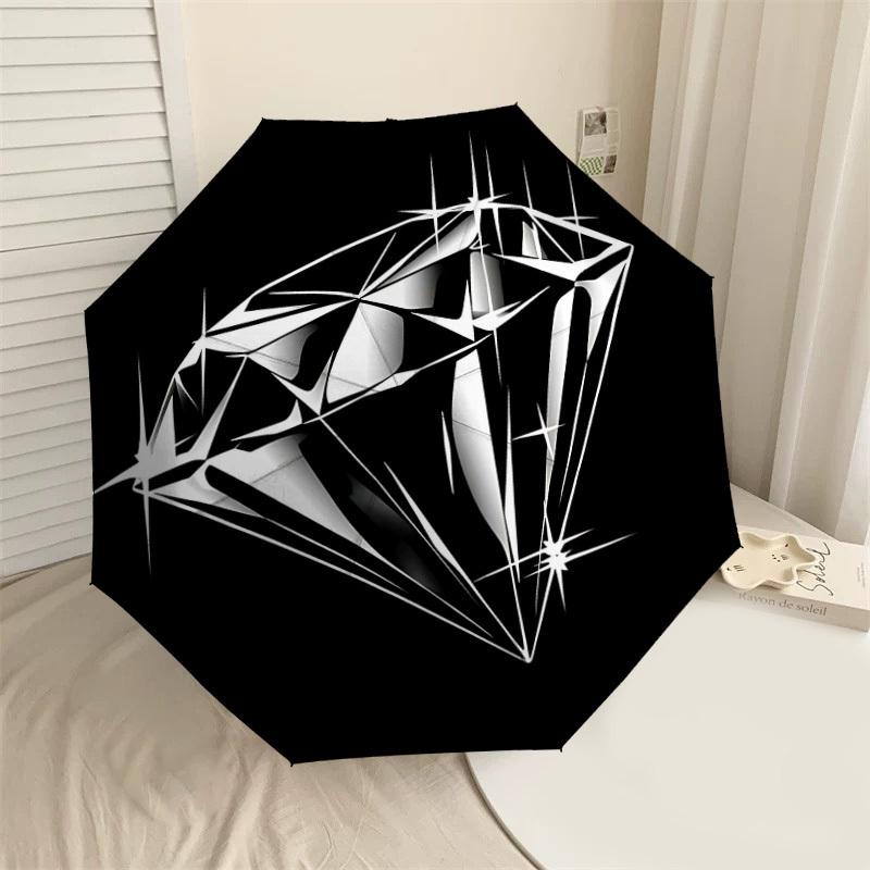 

1PC Diamond Sparkle Umbrella-8-Rib Reinforced, Automatic Open, Lightweight & Durable, Cute Fashion Accessory for Outdoor-F2694