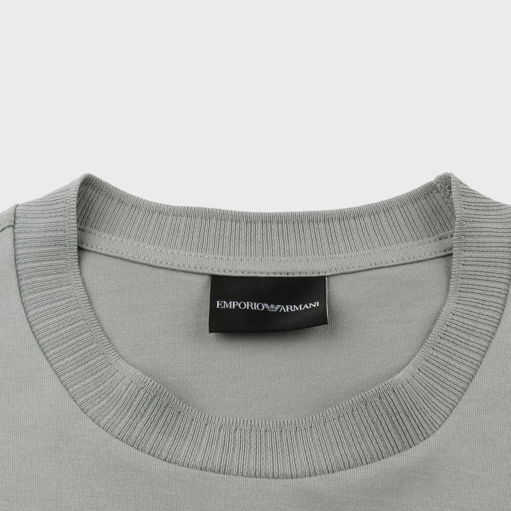 Emporio Armani EA Logo Embroidered Round Neck Short Sleeve T-Shirt SS24 Men T-Shirts Gray-Green 3D1TN3-1JOCZ-0664