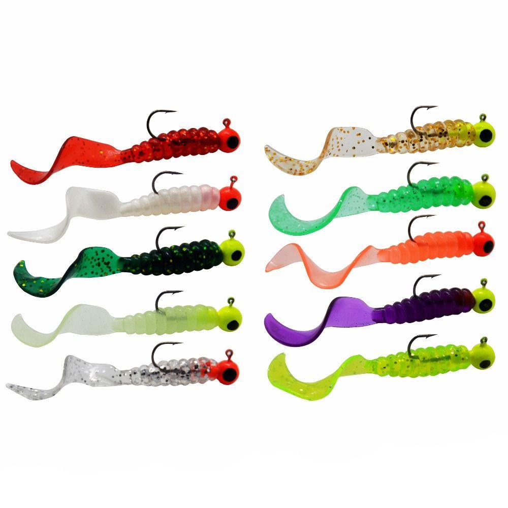 34pcs 1 Set Metal Jig Head Fishing Hooks Soft Fish Bait Set Storage Box Bionic Fishing Lures Lightweight Portable