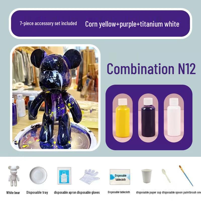 Acrylic Pigments White Bear Set for Creative Handcrafted Graffiti Painting
