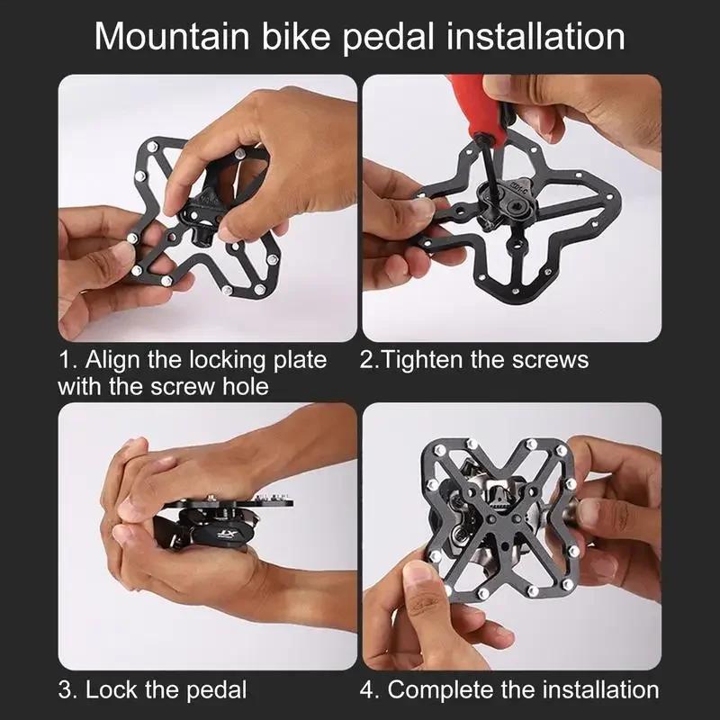 "Self-Locking Bike Pedals Quick Release for MTB/Road Bike, Lock Shoe Conversion Flat Pedals Cycling Accessories (Universal Fit)"