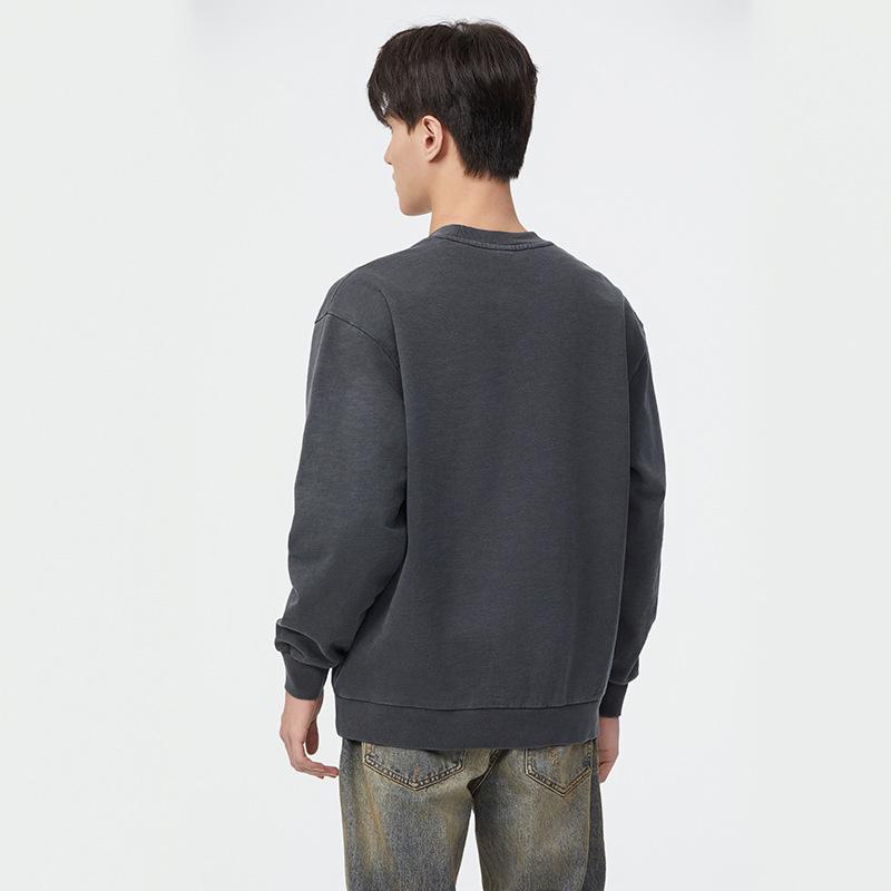 360G Осень-зима Американский ретро свитер с круглым вырезом мужской свободный большой — фото 5