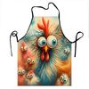 Hühner-Schürze mit lustigem Hahn und Küken-Design für Kochen und Backen, Küchenbekleidung