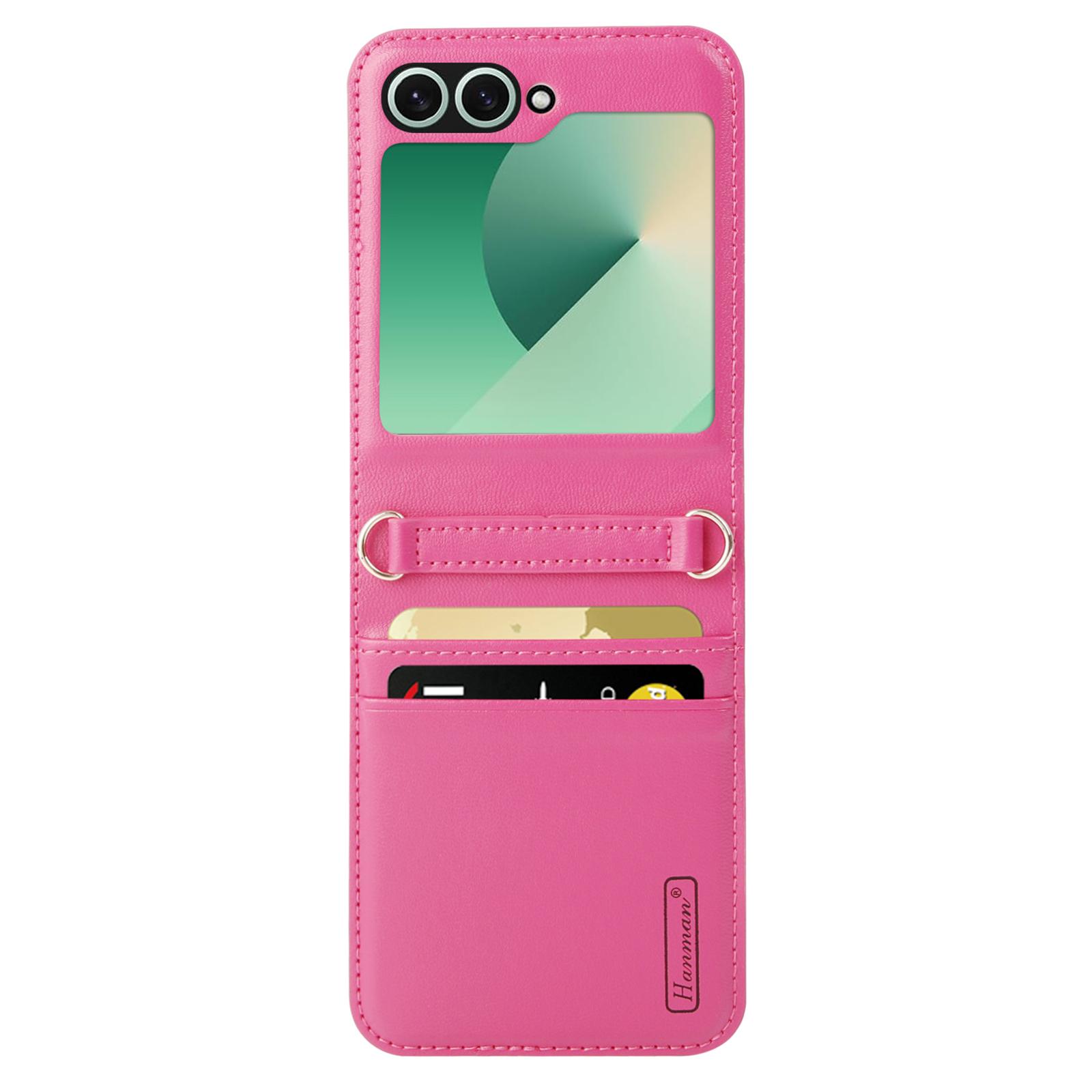 

HANMAN Mill Series Flip Cover for Samsung Galaxy Z Flip7 FE 5G/Z Flip6 5G Case PU Leather Phone Cover with Card Slot E