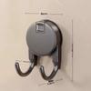 Suction Cup Hook No Drilling Required Dual Hooks Strong Load Bearing Bathroom Kitchen Door Back Clothes Hook