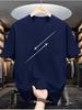 Unisexs Summer Pure Cotton Airplane Runway Pattern Print Fashionable And Casual Loose Round Neck Short Sleeved Shirt