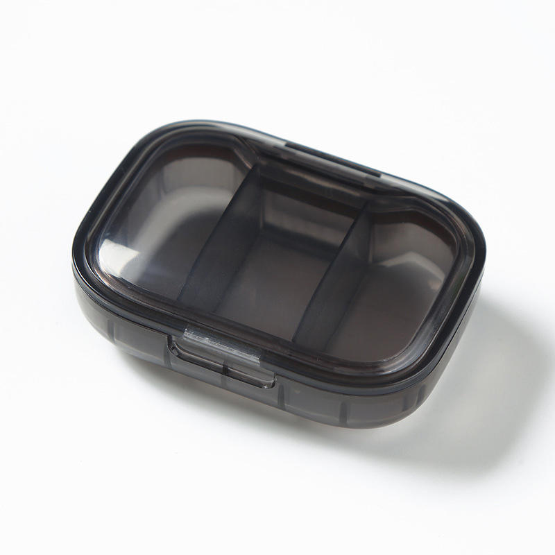 1pc 3-Compartment Waterproof Pill Organizer Box Portable Mini Plastic Medicine Case Dustproof Compact Storage