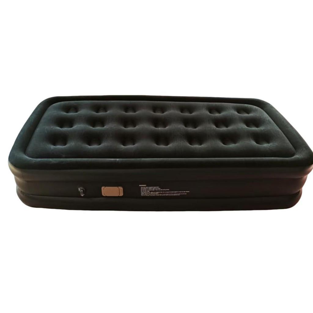 Portable Double Flocking Air Mattress with Built-in Pump for Camping