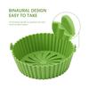 Grey 8.7 Inch Silicone Air Frying Liner Heat Proof Safe Reusable Round Shape Air Frying Basket Silicone Mat Bowl for