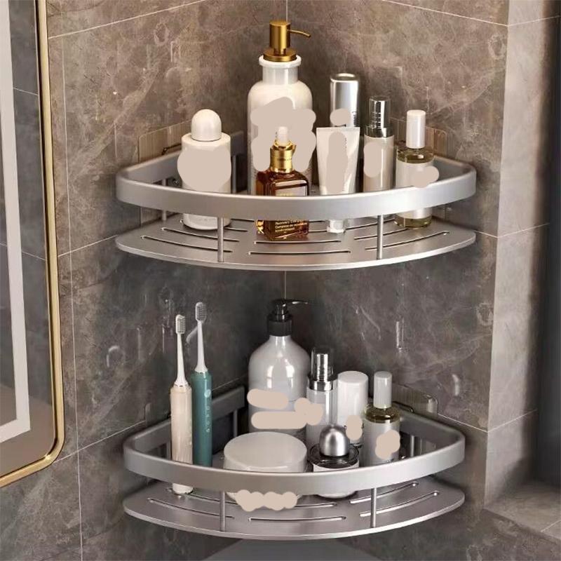 Raft pentru baie, 1-3 bucăți, fără cuie, spațiu cu trepied, orificiu din aluminiu, fără colț, trepied cu aspirație, raft de depozitare