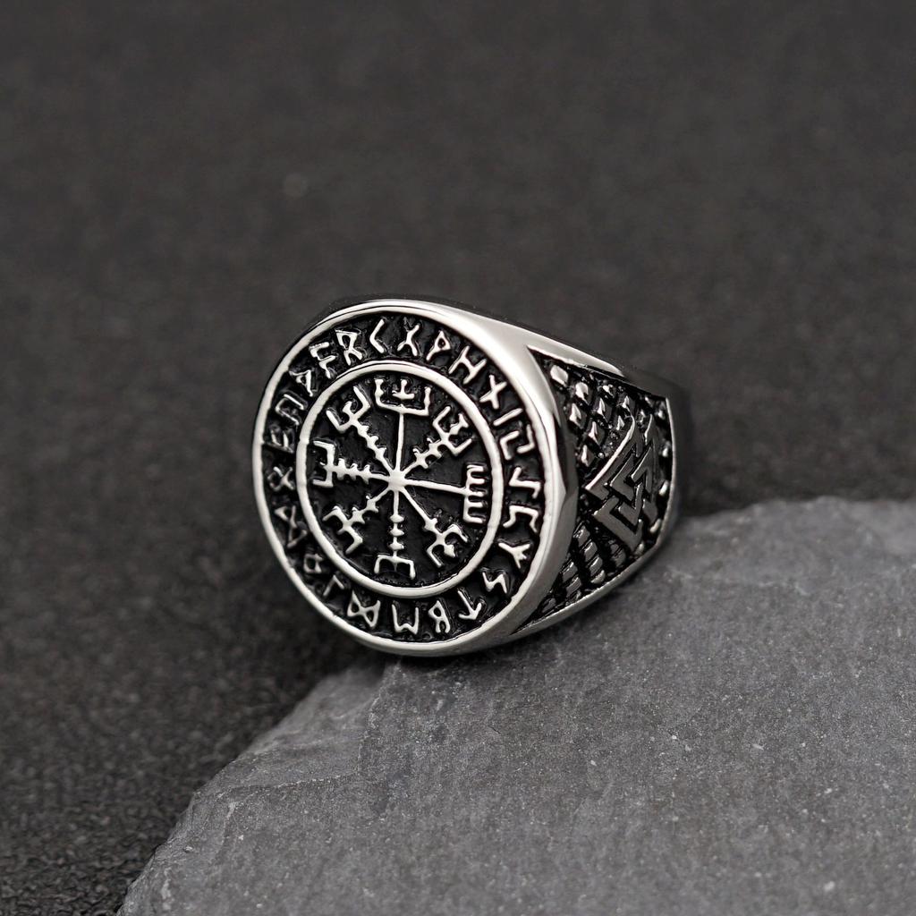 Ring Iron Warrior Men's Jewelry Viking Letter Ring Retro Ring
