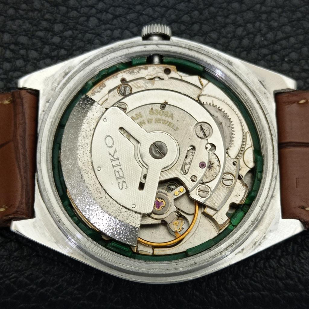 VINTAGE SEIKO 5 AUTOMATIC 6309A JAPAN MENS SILVER COLOR DIAL WATCH A701545-5 R206b-a701545