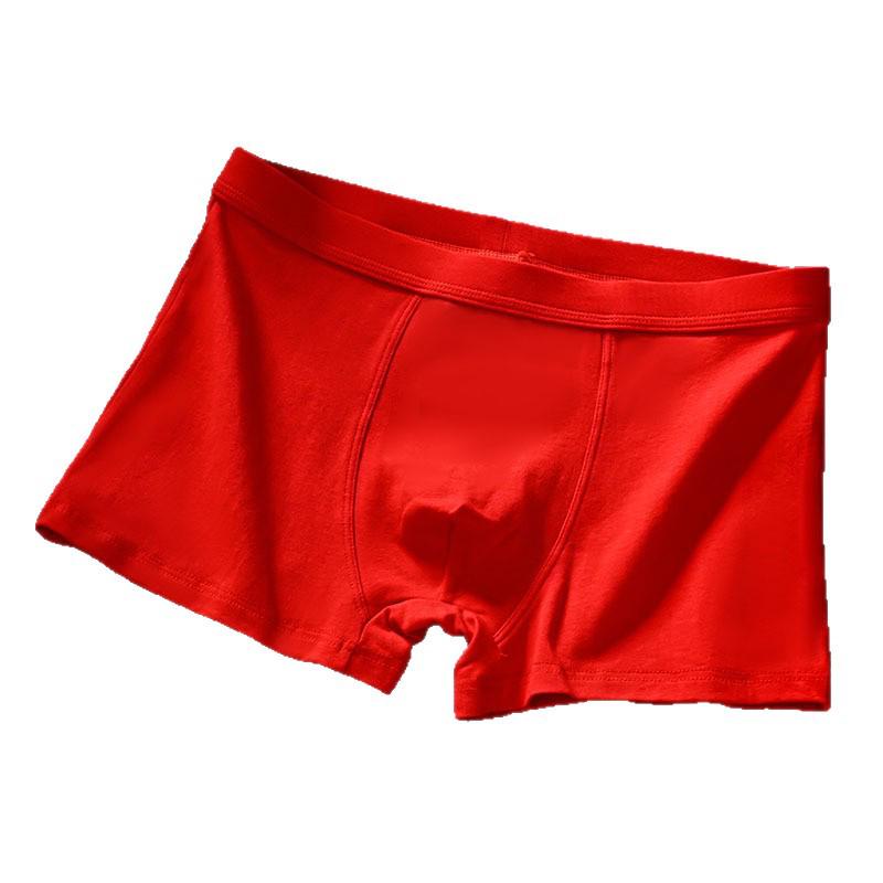 Men's Red Cotton Boxer Shorts - Lightweight, Plain, Breathable, Summer Fit