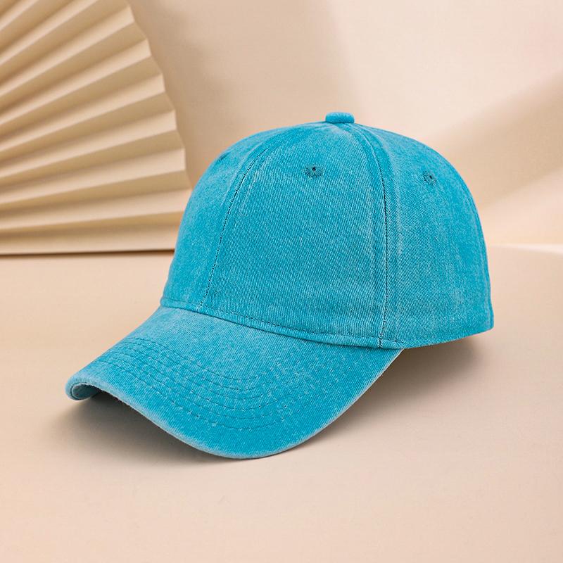 Cross-border Solid Color Glossy Washed Cotton Baseball Cap, Soft Top Adjustable Baseball Cap, Couple Style Fashionable Matching