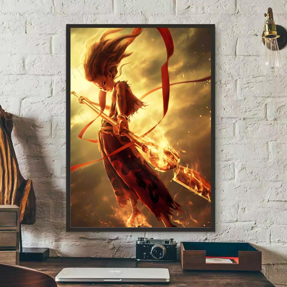 

Chinese myth animation Nezha Poster HD art sticky wall waterproof home living room bedroom bar aesthetic decoration 21X30CMNo Framed