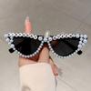 Cat Eye Design Gift Shades Shiny Pearl Decor Pink Present Glasses for Women's Birthday Party Favor Ladies Props Frame