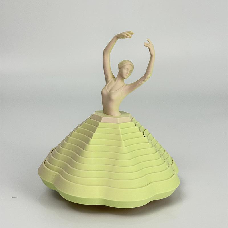 

3D Printed Toy Carrot Tower Spinning Ballet Girl Creative Decompression Dancer Model Ballet Spinning Fidget Collection Gfits
