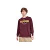 Nike Letter Print Crewneck Fleece Sweatshirt Men sweatshirt Burgundy 865254-677
