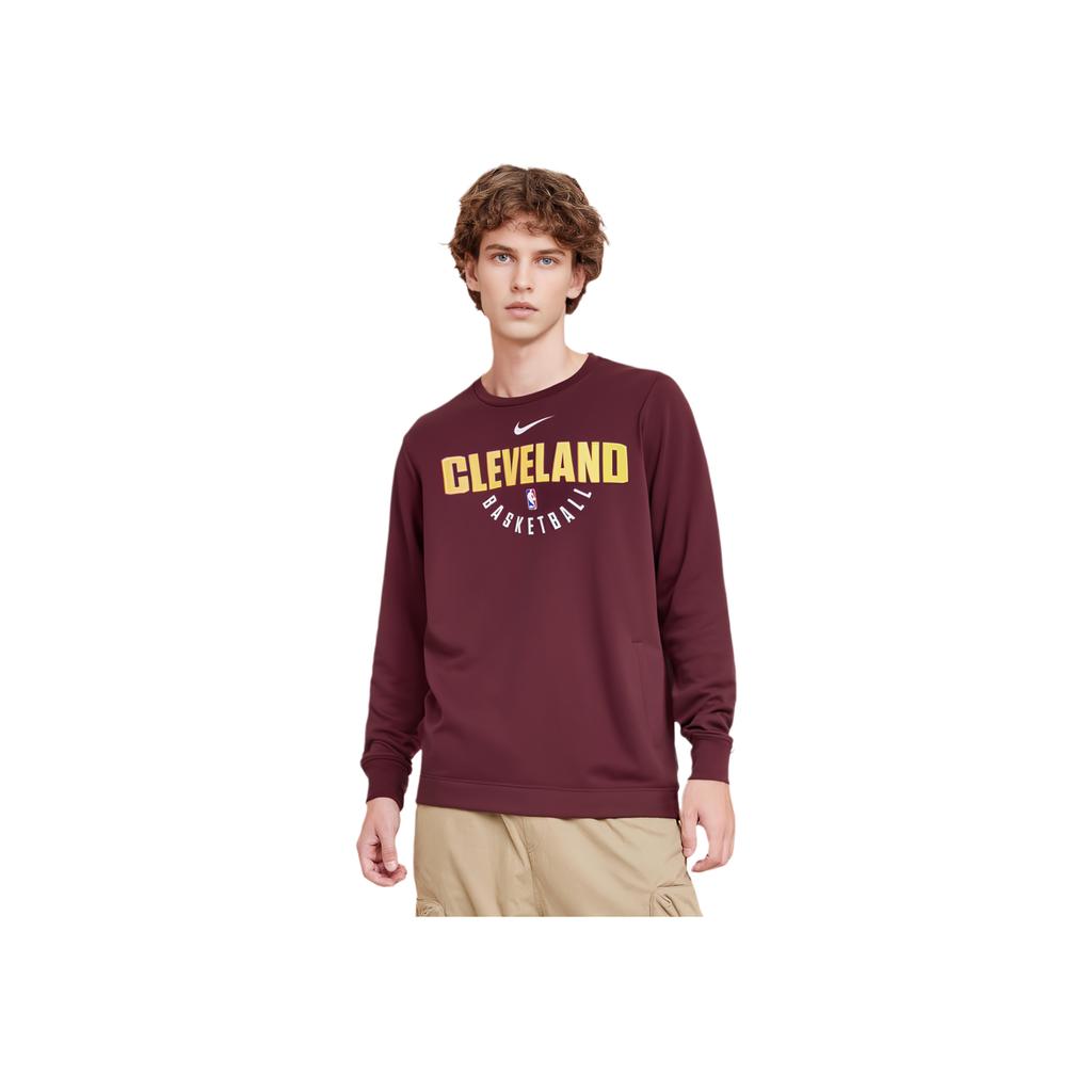 Nike Letter Print Crewneck Fleece Sweatshirt Men sweatshirt Burgundy 865254-677