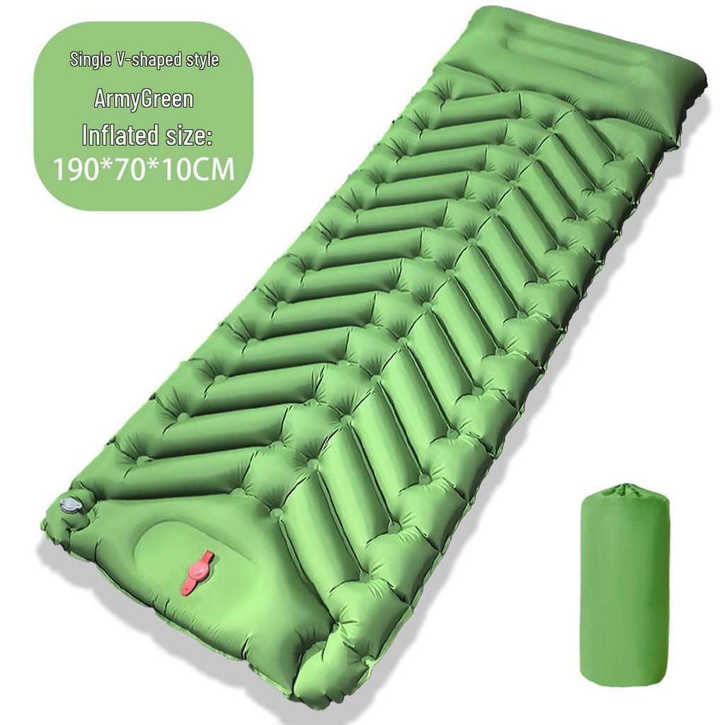 Ultralight Portable TPU Inflatable Camping Pad - Moisture-Proof, Single/Double, Foot-Press Design