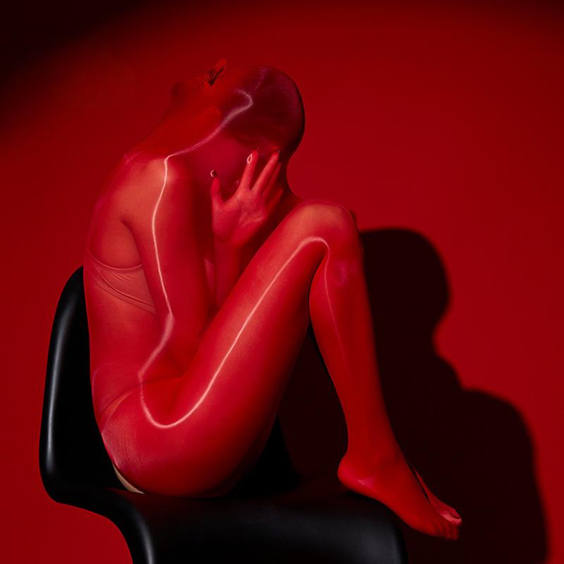 Womens Sexy Sleeping Bag Oil Glossy Transparent Couple Interactive Body Stockings Ultra Elastic Lingerie See-Through Underwear