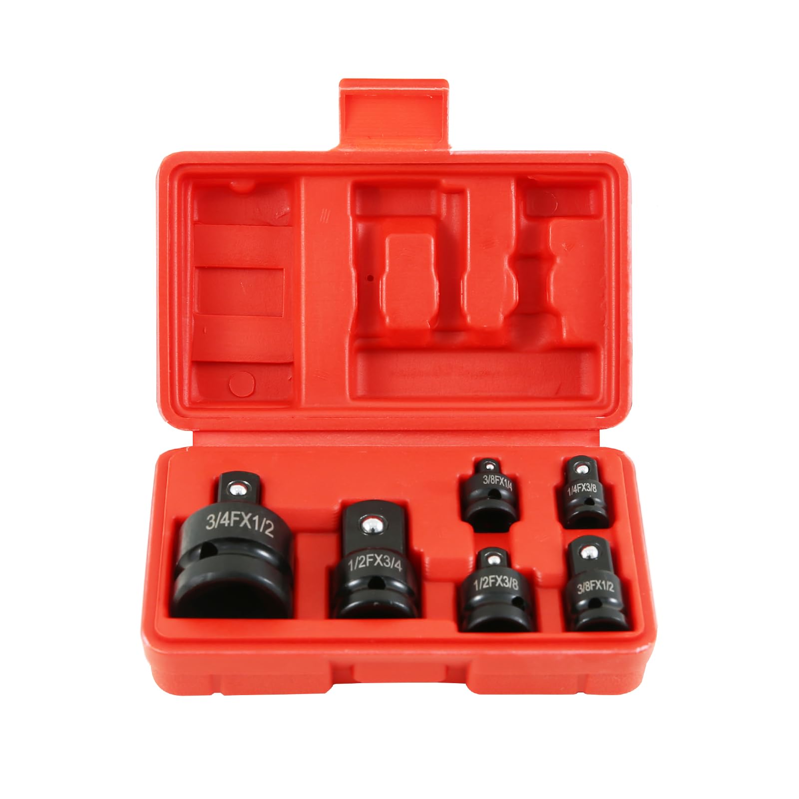 

Набор из 6 переходников для торцевых головок Набор для ударного гайковерта Переходные торцевые головки с квадратным приводом Совместим с ударным гайковертом Кейс для хранения Дюйм Черный 1/4 3/8 1/2