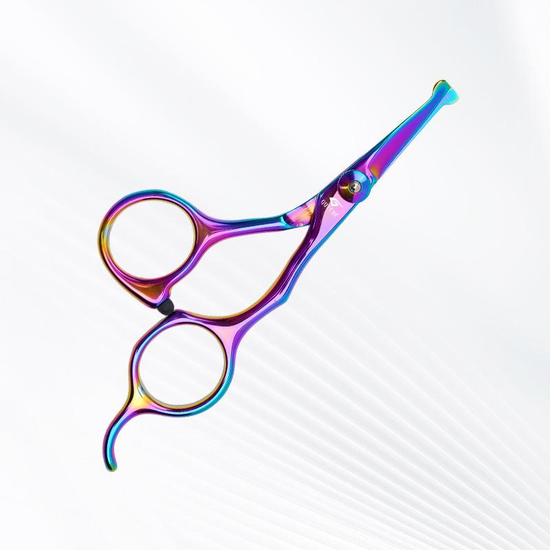 Professional Pet Grooming Scissors - Colored Stainless Steel, Round Head, Anti-Scratch Scissors
