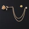 Nieuwe Metalen Roos Bloem Broche Strass Kwast Ketting Reversspelden voor Mannen en Vrouwen Trendy Sieraden Pak Hemd Badge Accessoires
