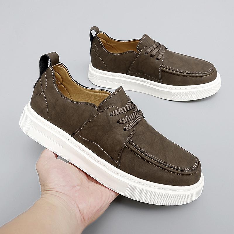 Fashion Luxury Designers Men Shoes Handmade Genuine Leather Breathable Casual Shoes Comfy Office Style Business Men's Skateboard Shoes