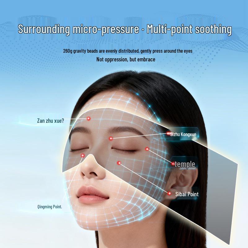 Gravity Eye Mask: Relieve Fatigue, Block Light, Micro-pressure Velvet, Glass Beads, Ice Silk
