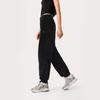 Li Ning Sports Lifestyle Series Loose Fit Cuffed Mid Waist Casual Pants Women bottoms Black AKLU324-3