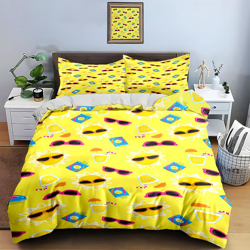 Sunny, Vibrant, Playful. Bedding Duvet Cover Sets Duvet Covers Pillowcases Gifts (1 * Duvet Cover 2 * Pillowcases, Without Duvet Insert)