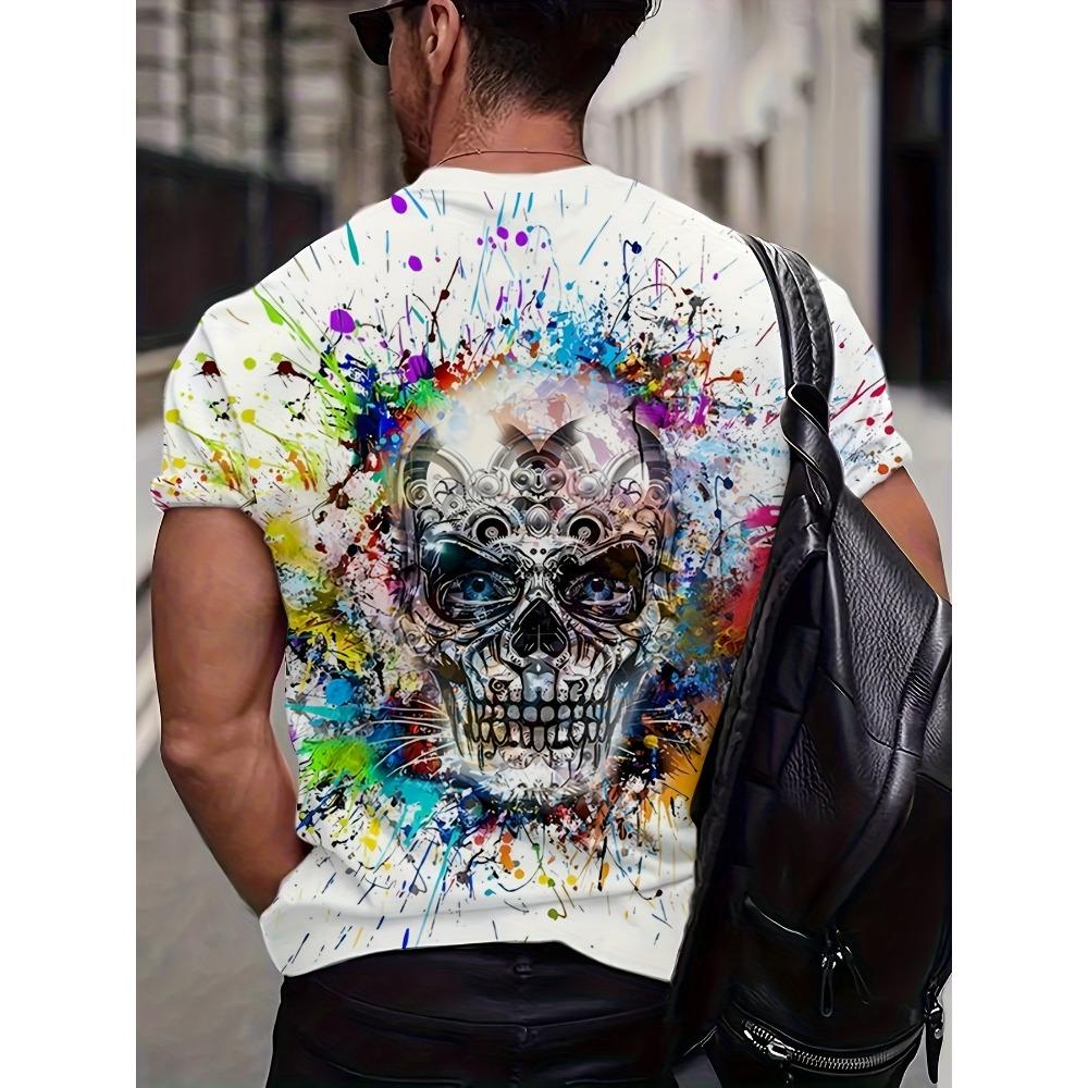 New Men's Fashion 3D Printed Summer Skull T-shirt Casual and Comfortable Street T-shirt Cool Design T-shirt as a Gift PLUS SIZE
