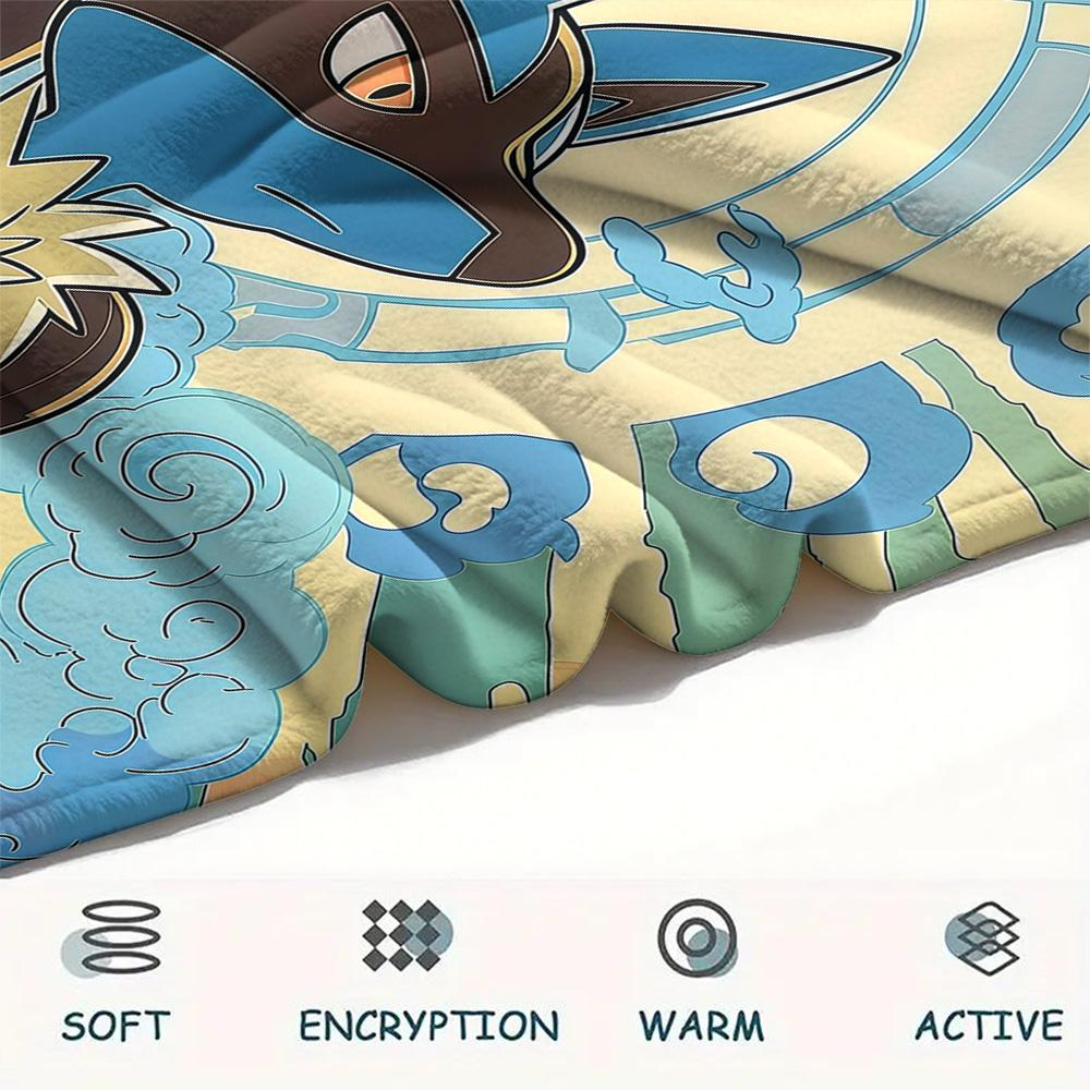 Lucario2 Flannel Blanket, High quality Comfortable for All Seasons, Home Decor, Warmth and Comfort