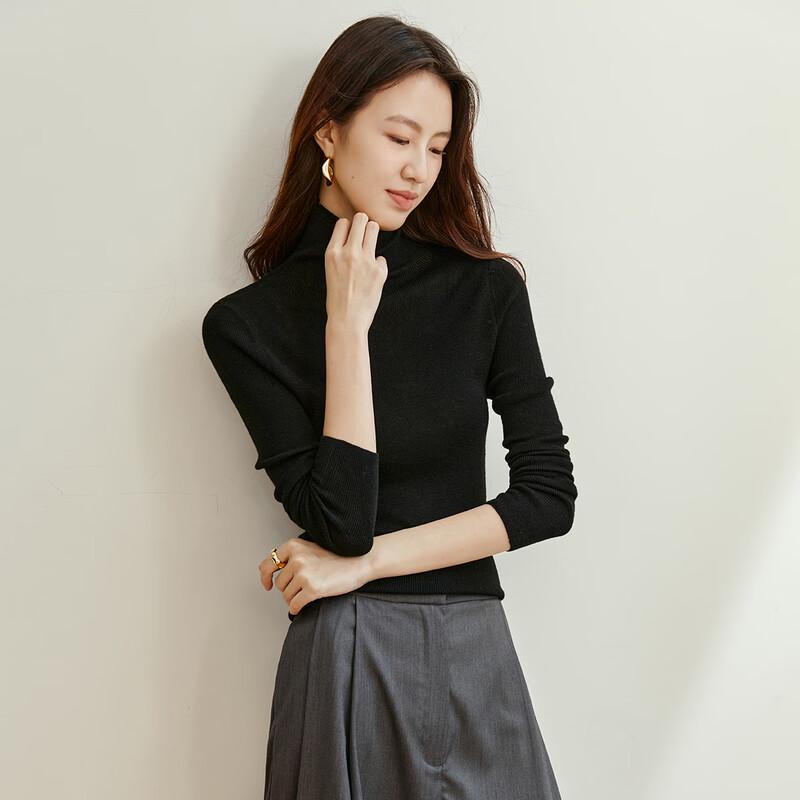 CARBAMMI Women's Slim-Fit High-Neck Knit Base Layer Top