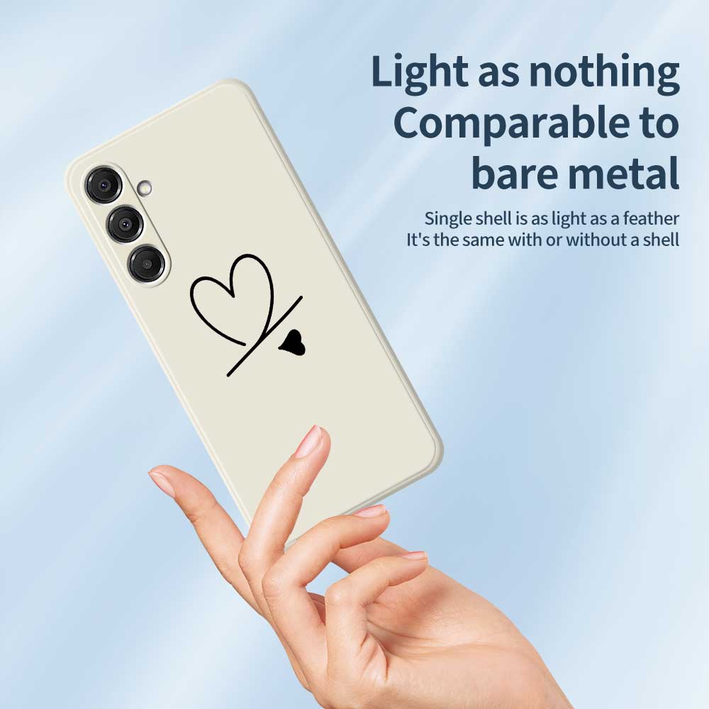 For Samsung Galaxy A16 5G/4G Case Black Love Pattern Printing Straight Edge TPU Phone Back Cover