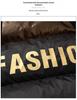 Men's and Women's Black and Gold Hooded Long Down Jacket - Thickened for Cold Protection