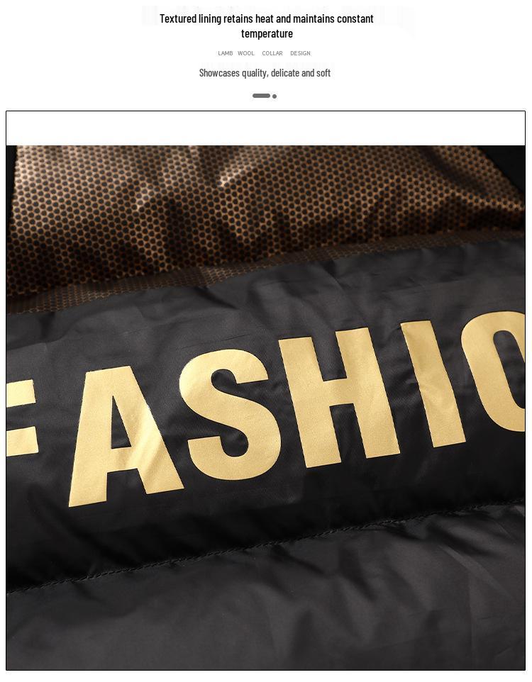 Men's and Women's Black and Gold Hooded Long Down Jacket - Thickened for Cold Protection