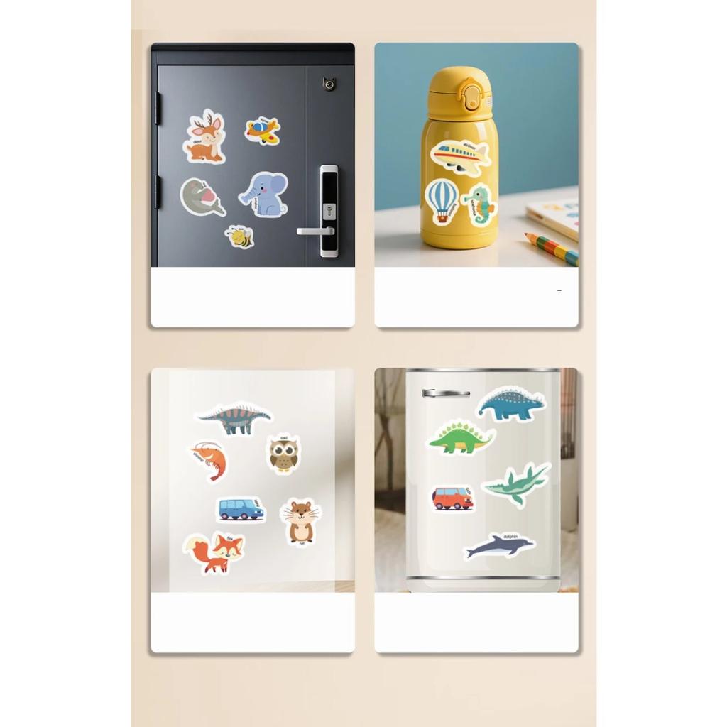 Reusable Cartoon Animal Scene Stickers for Kids DIY Hand-on Puzzle Learning Cognition Puzzle Book Educational Toy Gift for Child