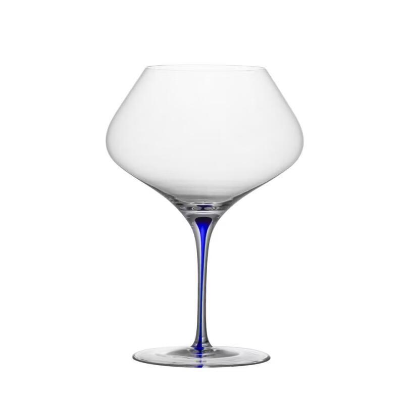 European Blue Stem Lead-Free Crystal Burgundy Wine Glass