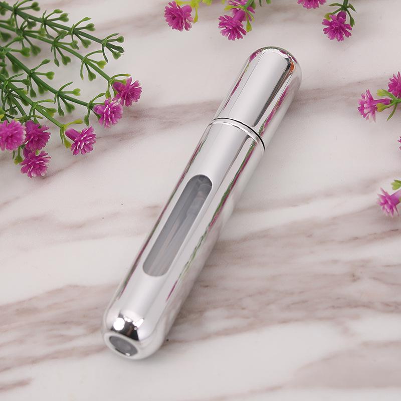 8ml Mini Refillable Travel Perfume Spray Bottle, Bottom-Fill, Round Head, Self-Pump, Portable, In Stock