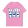 Easter - Men's Casual Baggy Bunny  Print T-shirt Round Neck Pull-over Short-sleeved Top