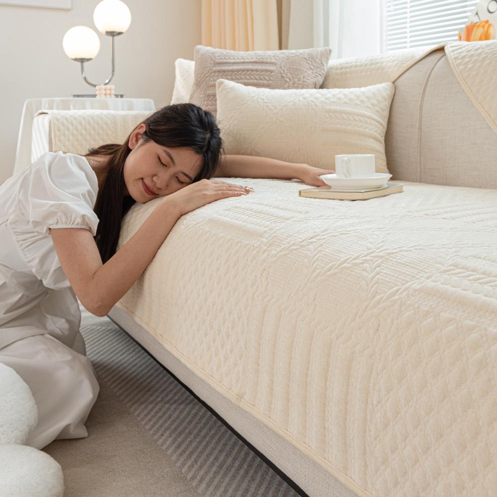 Chenille Sofa Cushion Four Seasons Universal Simple Modern Anti-Scratching High-End Fabric Cushion