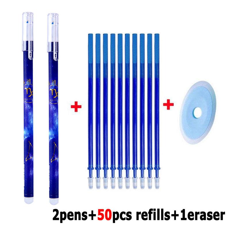 0.5mm Erasable Gel Pen Set Black Blue Red Ink Refill Rod Kawaii Pens Washable Handle School Office Supplies Writing Stationery