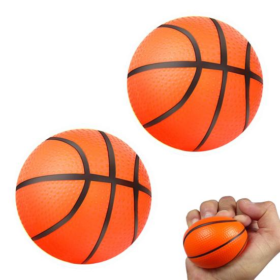 2Pcs Decompression Toy Stress Relief Ball 6cm Palm Size Slow Rebound Basketball Soft Squeeze Toy Hand Exercise Ball