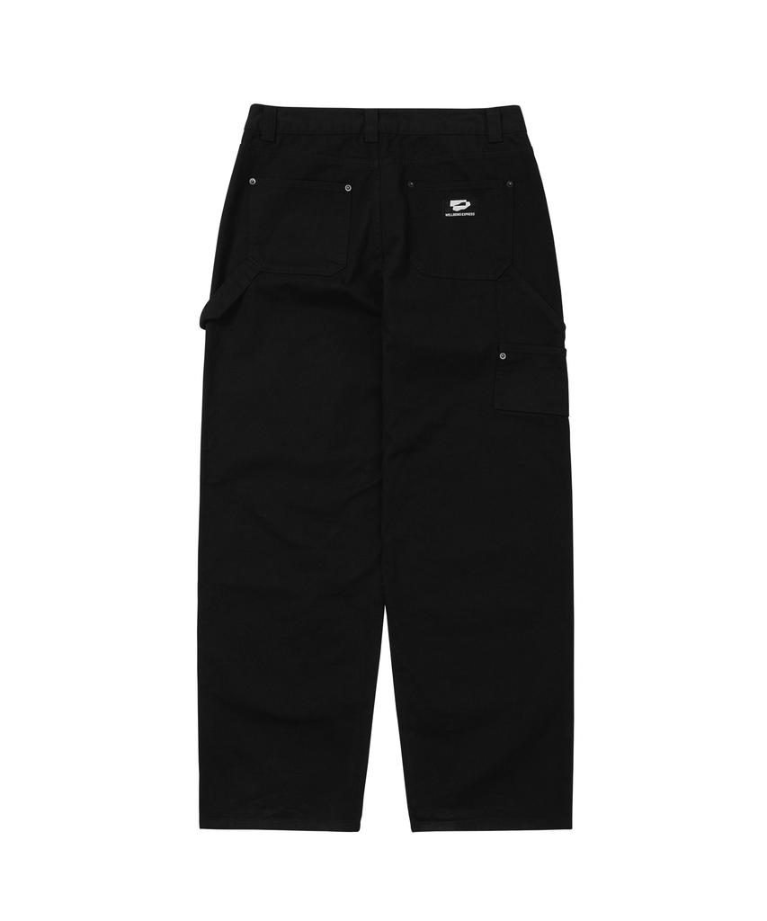 WELLBEING EXPRESS Washed Carpenter Pants Black